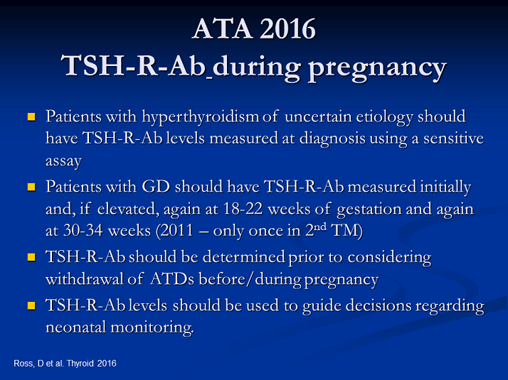 ATA 2016 TSHRAb during pregnancy Thyrotoxicosis Guideline Update