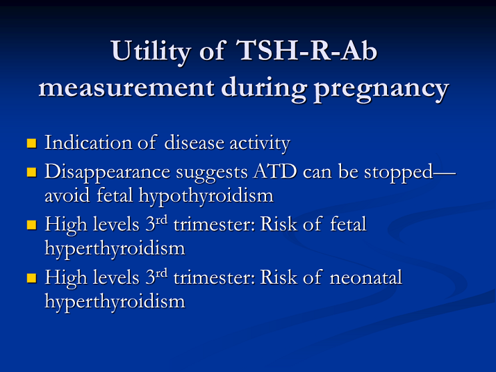 Utility of TSHRAb measurement during pregnancy Thyrotoxicosis Guideline Update and Clinical