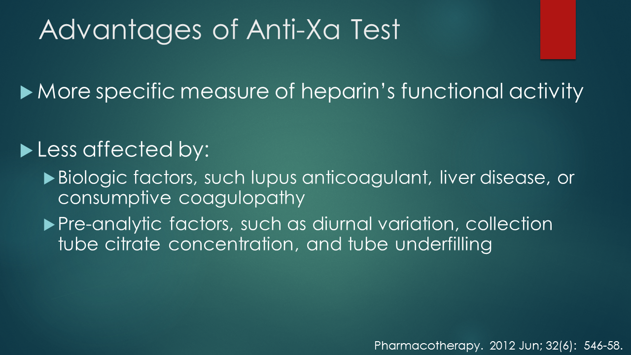 Evolving Practice Role of AntiFactor Xa Testing in Modern Anticoagulation
