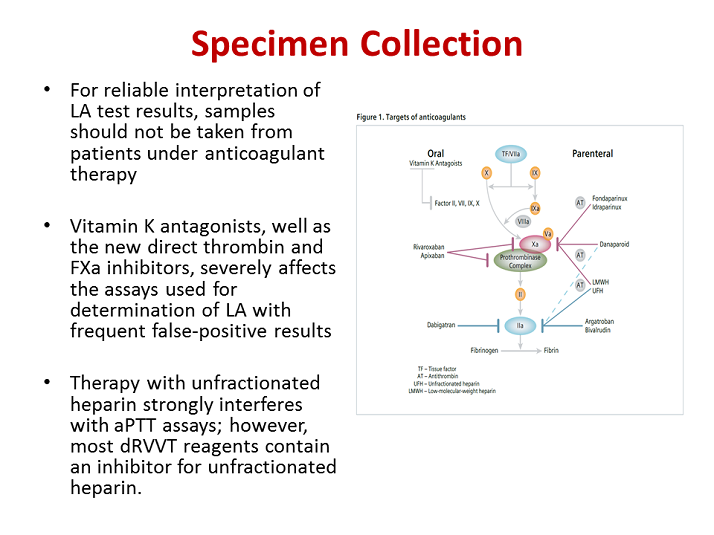 Specimen collection lupus anticoagulant la choosing the right