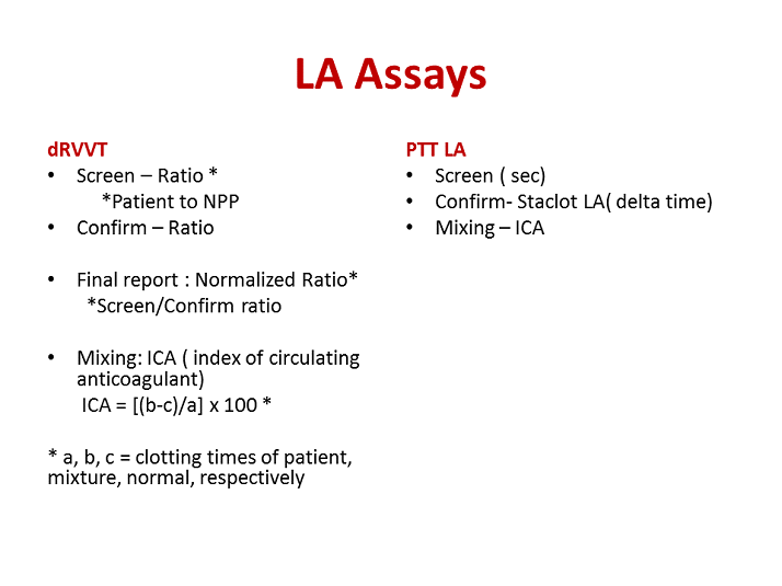Drvvt and ptt la lupus anticoagulant la choosing the right