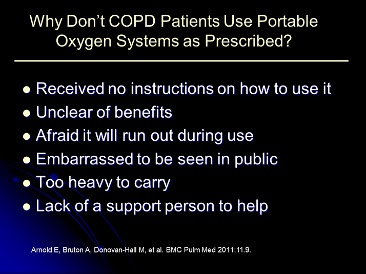 Why Don't COPD Patients Use Portable Oxygen Systems as Prescribed