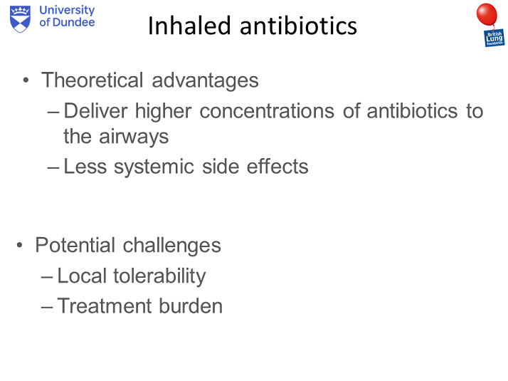 Inhaled Antibiotics Management of Bronchiectasis Bronchiectasis